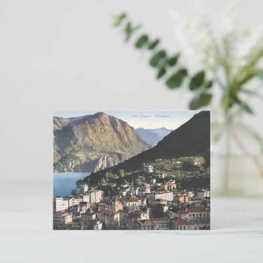 Oud Briefkaart - Lugano - Paradiso, Zwitserland (Staand voorkant)