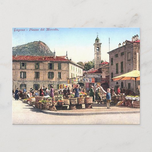 Oud Briefkaart - Lugano, Zwitserland (Voorkant)