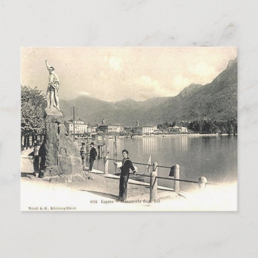 Oud Briefkaart - Lugano, Zwitserland (Voorkant)