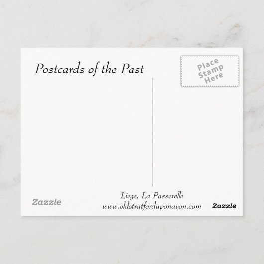 Oud Briefkaart - Luik, La Passerelle (Achterkant)