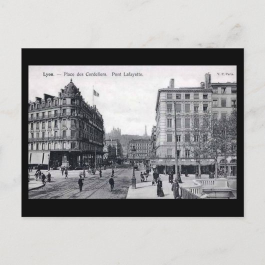 Oud Briefkaart - Lyon, plaats van snoeren (Voorkant)