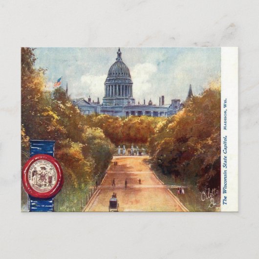 Oud Briefkaart - Madison, Wisconsin, VS (Voorkant)