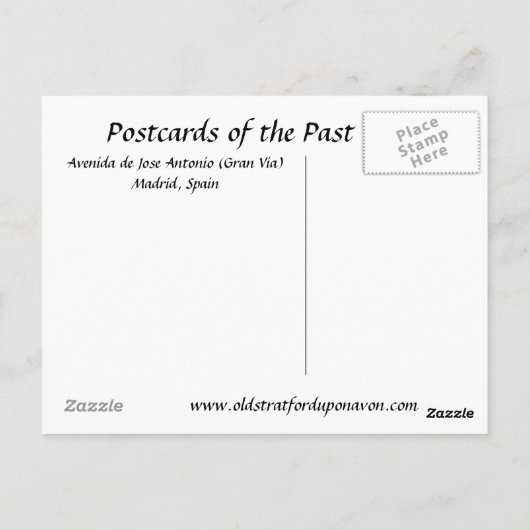 Oud Briefkaart - Madrid, Spanje (Achterkant)
