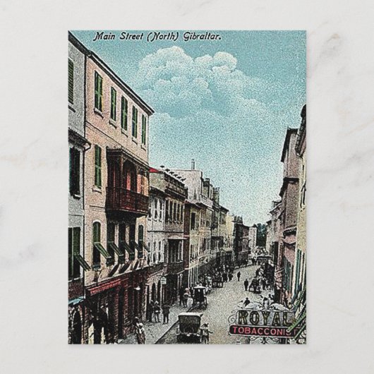 Oud Briefkaart - Main Street North, Gibraltar (Voorkant)