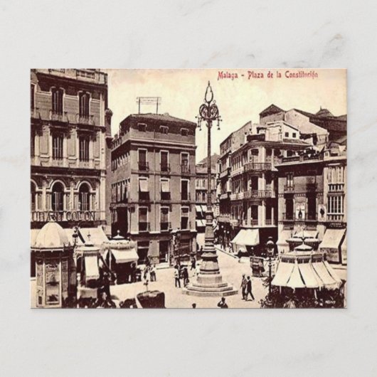 Oud Briefkaart - Malaga, Spanje (Voorkant)