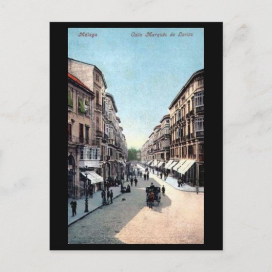 Oud Briefkaart - Malaga, Spanje. (Voorkant)