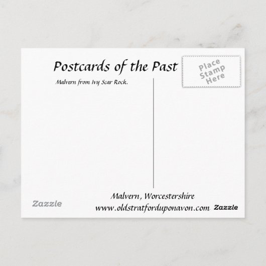 Oud Briefkaart - Malvern, Worcestershire (Achterkant)