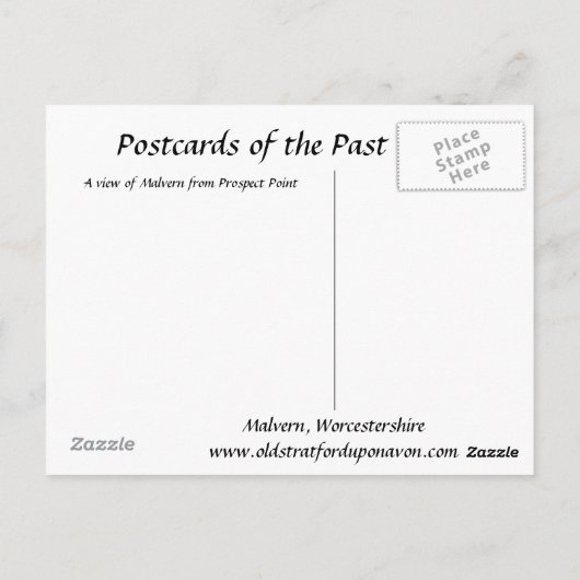 Oud Briefkaart - Malvern, Worcestershire (Achterkant)