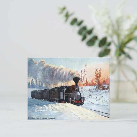 Oud Briefkaart - Manchurian Express, Siberië (Staand voorkant)