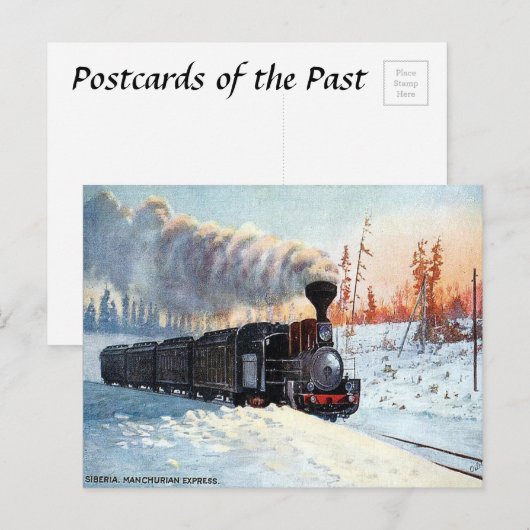Oud Briefkaart - Manchurian Express, Siberië (Voorkant / Achterkant)