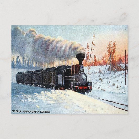 Oud Briefkaart - Manchurian Express, Siberië (Voorkant)