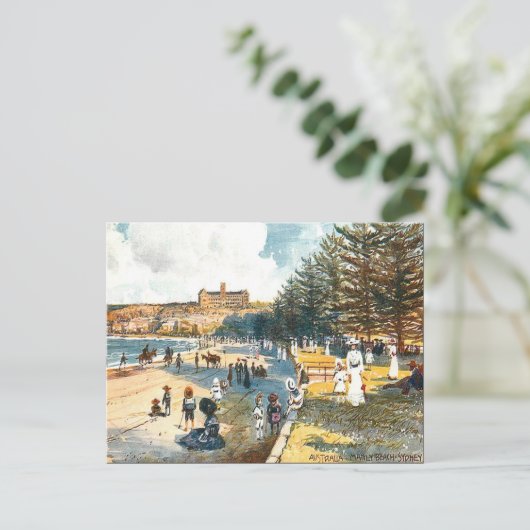 Oud Briefkaart - Manly Beach, Sydney, NSW (Staand voorkant)