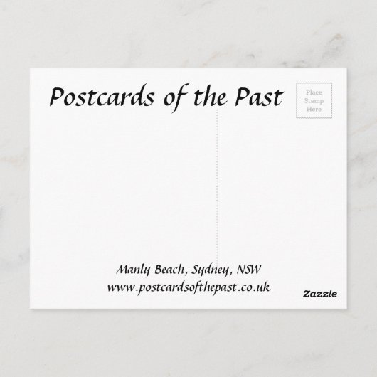 Oud Briefkaart - Manly Beach, Sydney, NSW (Achterkant)