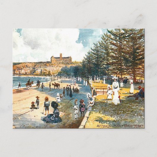 Oud Briefkaart - Manly Beach, Sydney, NSW (Voorkant)