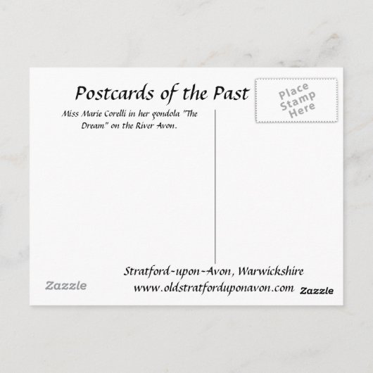 Oud Briefkaart - Marie Corelli - Stratford-upon-Av (Achterkant)