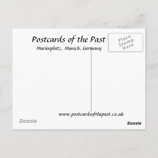 Oud Briefkaart - Marienplatz, München. (Achterkant)