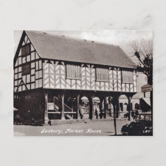 Oud Briefkaart - Market House, Ledbury. (Voorkant)