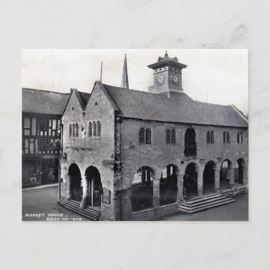 Oud Briefkaart - Markthuis, Ross-on-Wye (Voorkant)