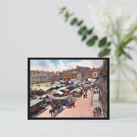 Oud Briefkaart - Marktplaats, Northampton (Staand voorkant)