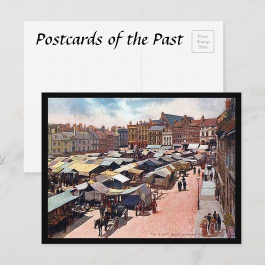 Oud Briefkaart - Marktplaats, Northampton (Voorkant / Achterkant)
