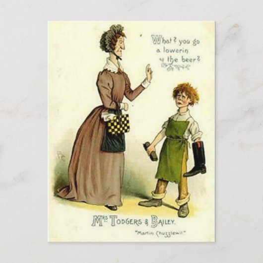 Oud Briefkaart - "Martin Chuzzlewit" door Dickens (Voorkant)