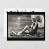 Oud Briefkaart - Meisje bij de rivier (Voorkant / Achterkant)