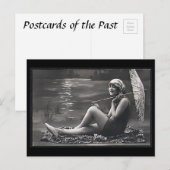 Oud Briefkaart - Meisje door een rivier (Voorkant / Achterkant)