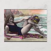 Oud Briefkaart - meisje van het Zee (Voorkant)