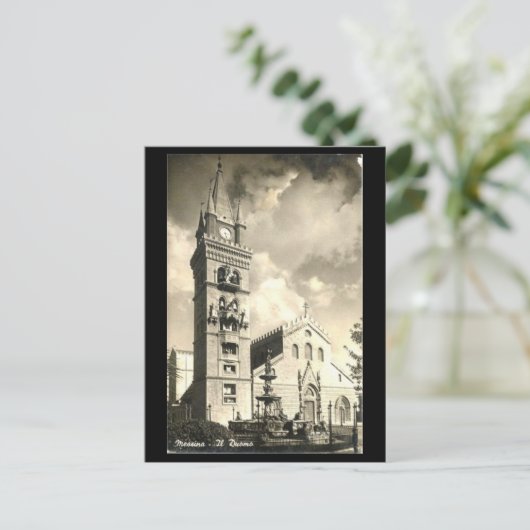 Oud Briefkaart - Messina, kathedraal (Staand voorkant)