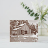 Oud Briefkaart met fashioned Barn in Sepia (Staand voorkant)