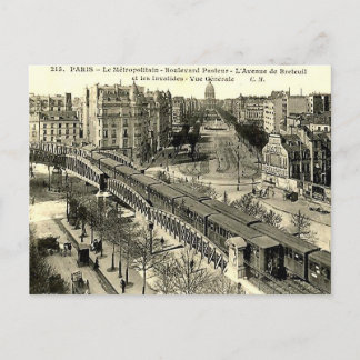 Oud Briefkaart - metro van Parijs