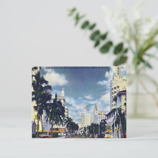 Oud Briefkaart - Miami Beach, Florida, VS (Staand voorkant)