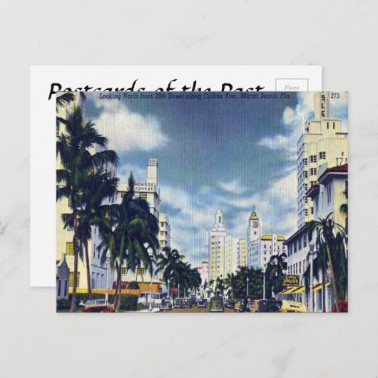 Oud Briefkaart - Miami Beach, Florida, VS (Voorkant / Achterkant)