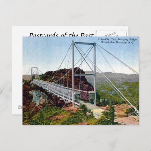 Oud Briefkaart - Mile High Swinging Bridge, NC, VS (Voorkant / Achterkant)