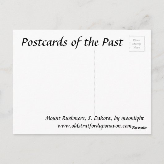 Oud Briefkaart - Mount Rushmore, S Dakota (Achterkant)
