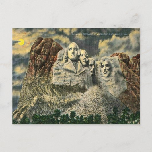 Oud Briefkaart - Mount Rushmore, S Dakota (Voorkant)