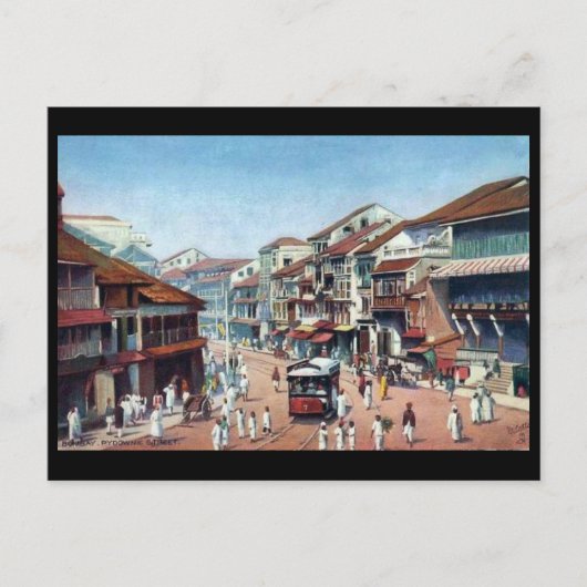 Oud Briefkaart - Mumbai, Straat Pydownie (Voorkant)
