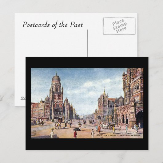 Oud Briefkaart - Mumbai, Victoria Terminus (Voorkant / Achterkant)