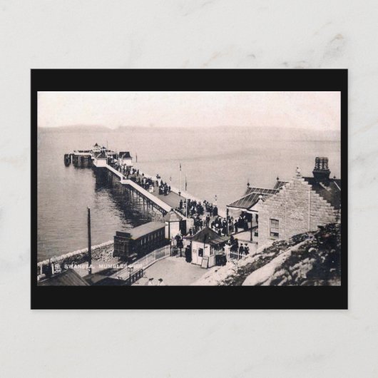 Oud Briefkaart - Mumbles Pier, bij Swansea (Voorkant)