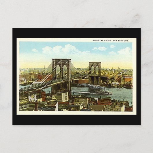 Oud Briefkaart - New York City, Brooklyn Bridge (Voorkant)
