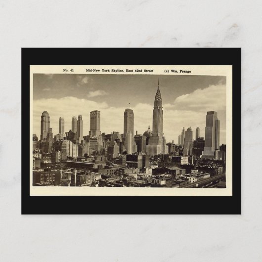 Oud Briefkaart, New York City Skyline Briefkaart (Voorkant)