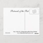 Oud Briefkaart, New York City, Williamsburg Bridge Briefkaart (Achterkant)