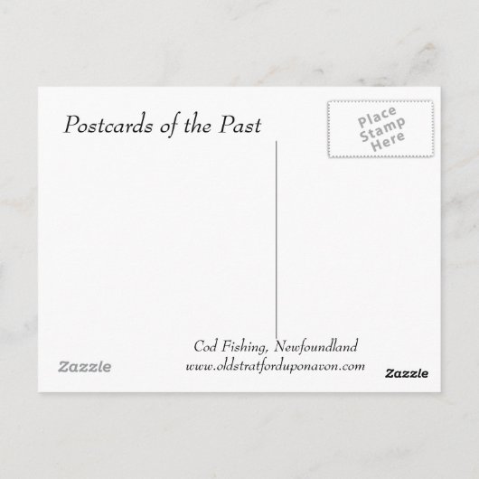 Oud Briefkaart - Newfoundland, kabeljauw Gevist (Achterkant)
