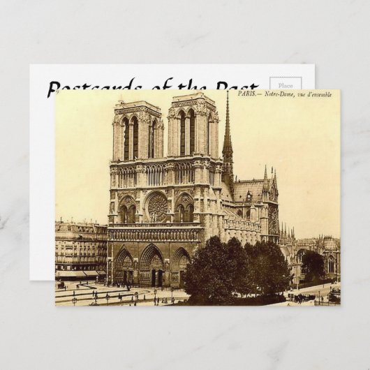 Oud Briefkaart - Notre Dame, Parijs (Voorkant / Achterkant)
