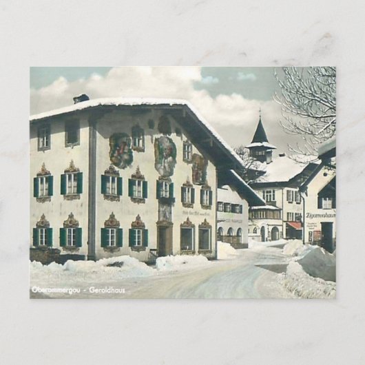 Oud Briefkaart - Oberammergau, Beieren, Duitsland (Voorkant)