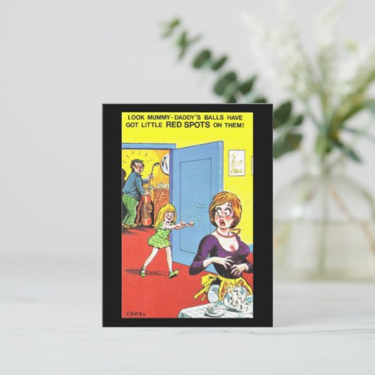 Oud Briefkaart - oud Comic Golf Briefkaart (Staand voorkant)