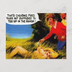 Oud Briefkaart - oud Comic Golf Briefkaart