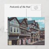 Oud Briefkaart - Oude huizen, Chester, Engeland (Voorkant / Achterkant)