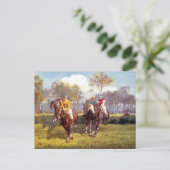 Oud Briefkaart - paardenraces (Staand voorkant)