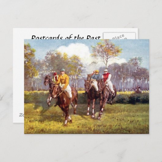 Oud Briefkaart - paardenraces (Voorkant / Achterkant)